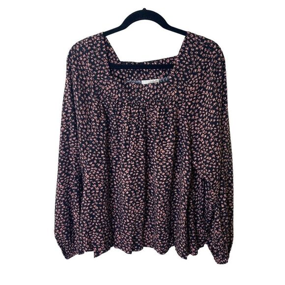 Universal Threads Floral Print Peasant Top Sz L - Picture 1 of 8